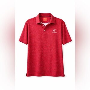 Topgolf Red Geometric Performance Polo Shirt
